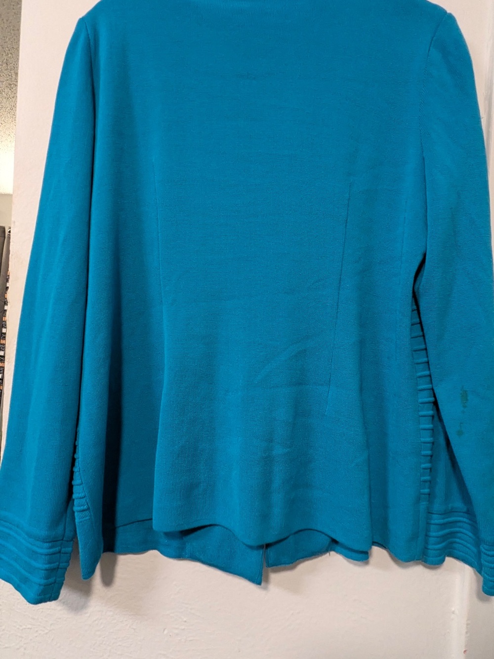 Misook Turquoise Ribbed Button-Front Cardigan - Picture 8 of 11